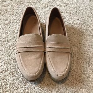 Tan suede loafers